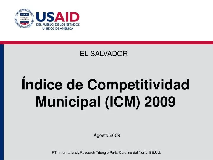 ndice de competitividad municipal icm 2009