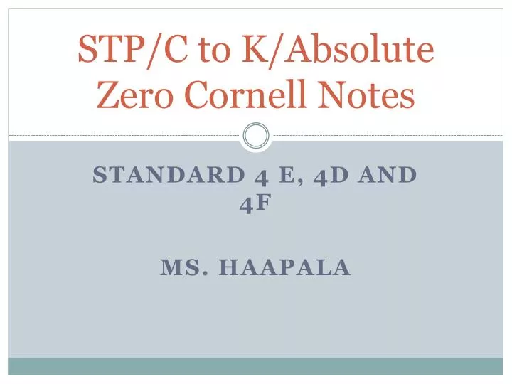 stp c to k absolute zero cornell notes
