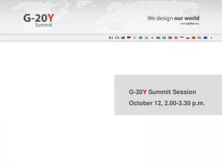 G-20 Y Summit Session October 12, 2.00-3.30 p.m.