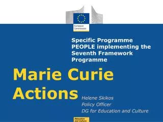 Specific Programme PEOPLE implementing the Seventh Framework Programme