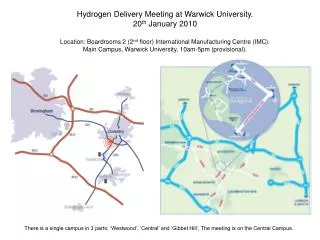 Hydrogen Delivery Meeting at Warwick University. 20 th January 2010
