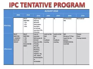 IPC TENTATIVE PROGRAM