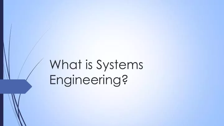 what is systems engineering