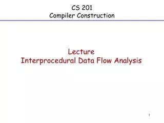 CS 201 Compiler Construction