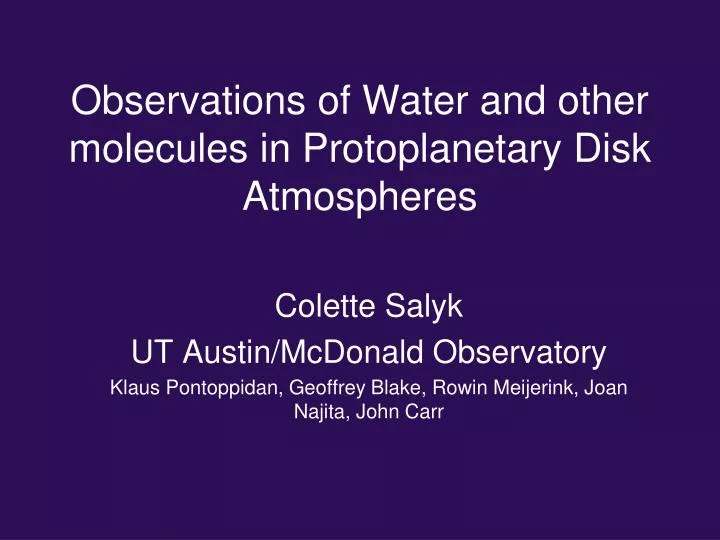 observations of water and other molecules in protoplanetary disk atmospheres