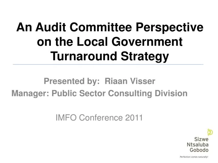 an audit committee perspective on the local government turnaround strategy