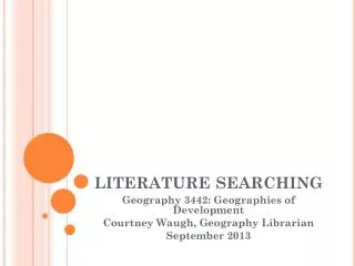 literature searching