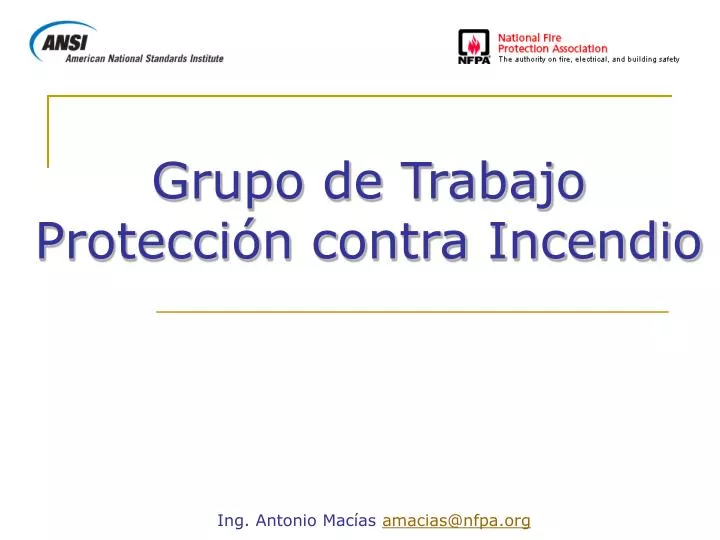 grupo de trabajo protecci n contra incendio