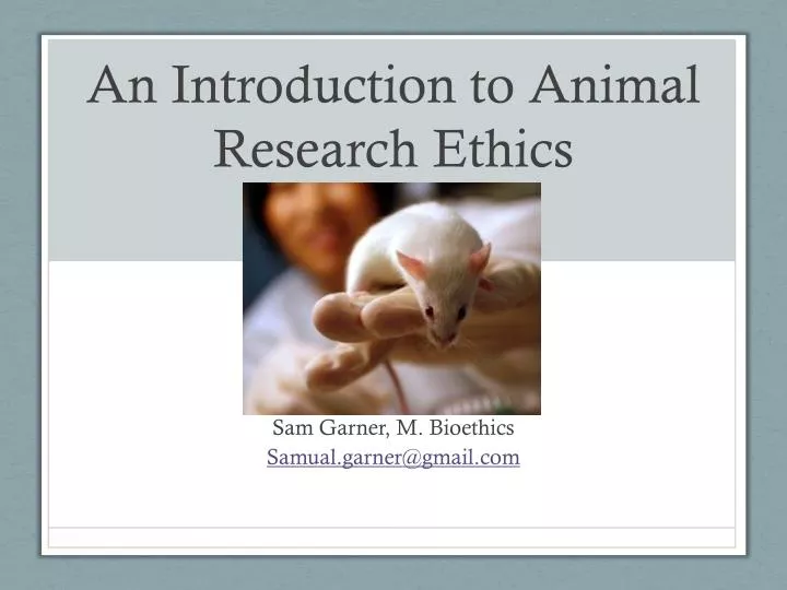 an introduction to animal research ethics