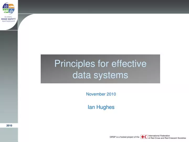 principles for effective data systems