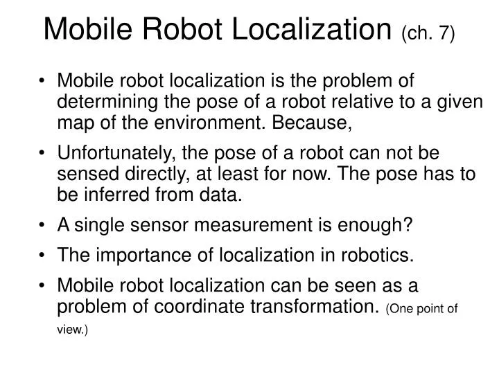 mobile robot localization ch 7