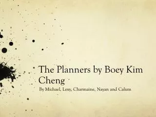 The Planners by Boey Kim Cheng