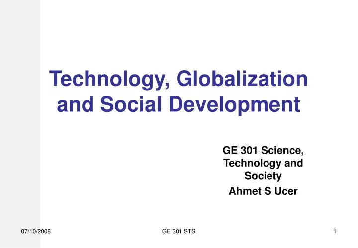 technology globalization and social development