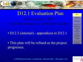 D12.1 Evaluation Plan