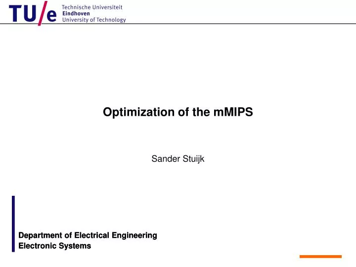 optimization of the mmips