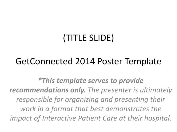 title slide getconnected 2014 poster template
