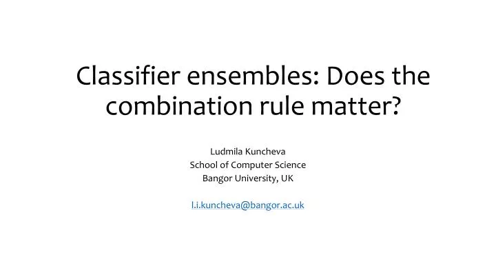 classifier ensembles does the combination rule matter