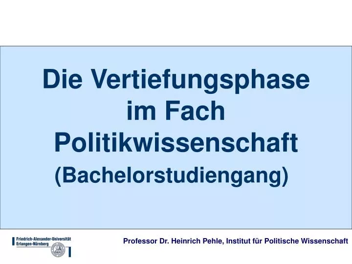 die vertiefungsphase im fach politikwissenschaft