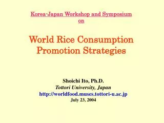 Korea-Japan Workshop and Symposium on