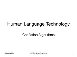 Human Language Technology