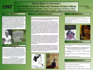 Mental Illness in Literature: Case Studies of Sylvia Plath and Charlotte Perkins Gilman