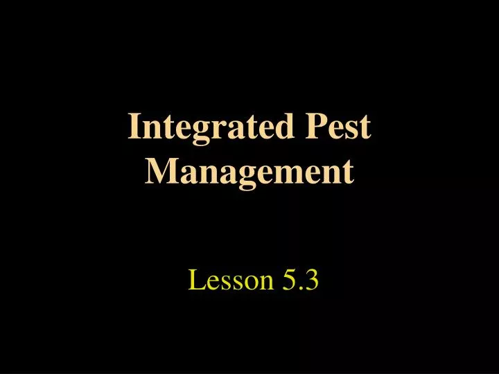 integrated pest management