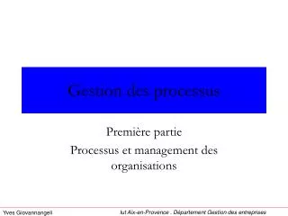 gestion des processus