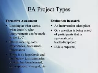 EA Project Types