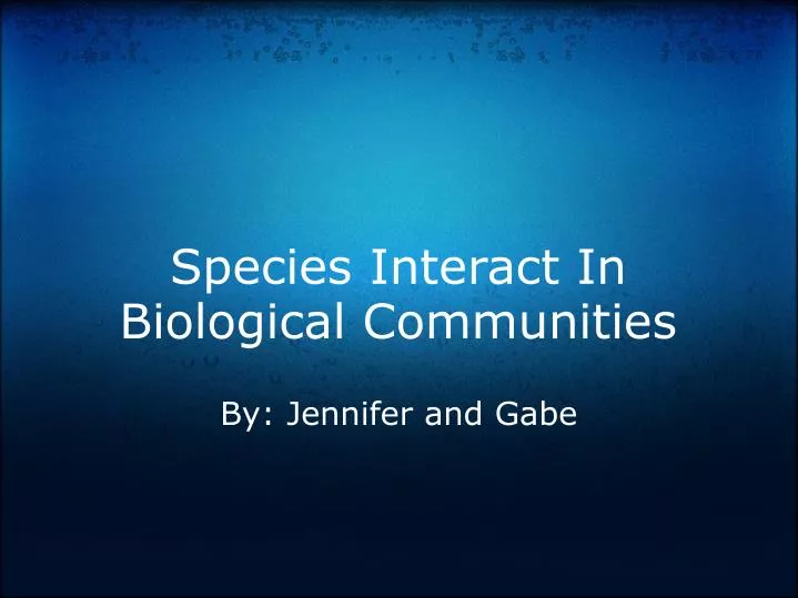 species interact in biological communities
