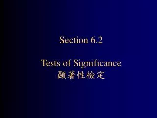 section 6 2 tests of significance