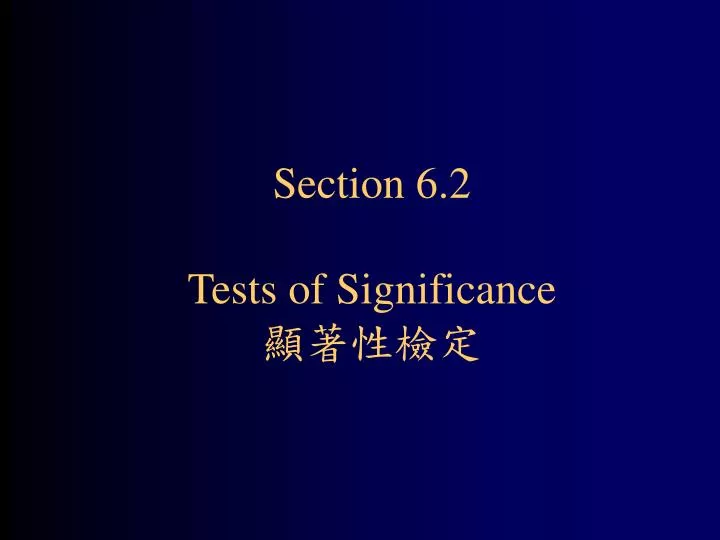 section 6 2 tests of significance