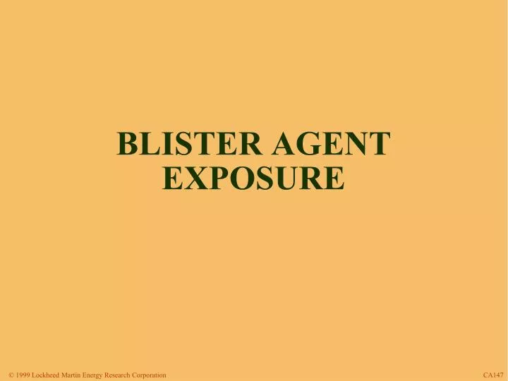 blister agent exposure