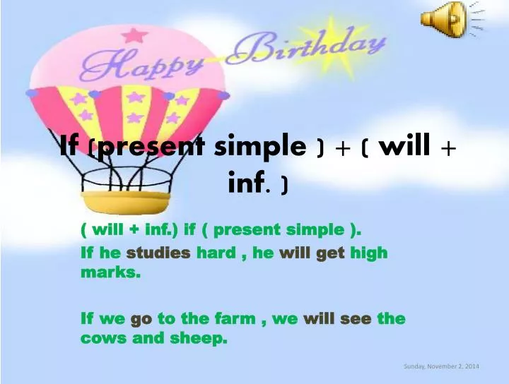if present simple will inf