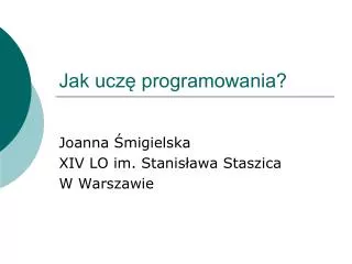 jak ucz programowania