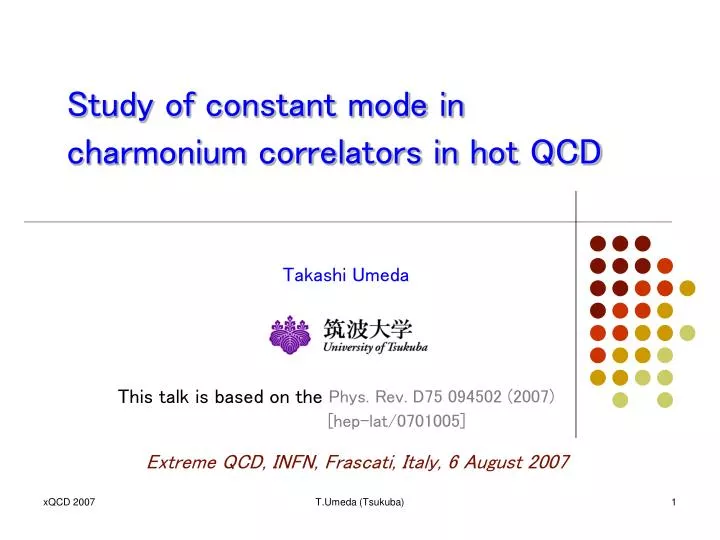 study of constant mode in charmonium correlators in hot qcd