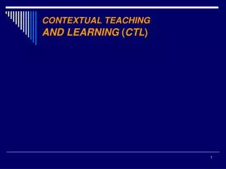 contextual teaching and learning ctl