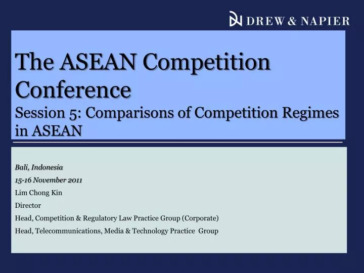 the asean competition conference session 5 comparisons of competition regimes in asean