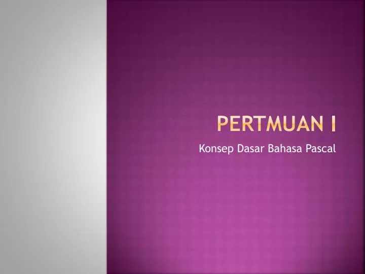 pertmuan i