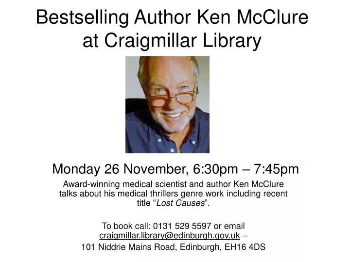 bestselling author ken mcclure at craigmillar library