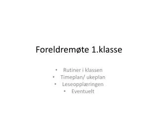 foreldrem te 1 klasse