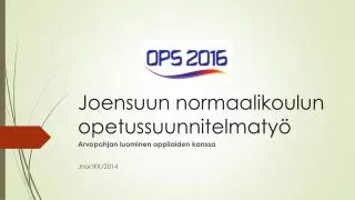joensuun normaalikoulun opetussuunnitelmaty