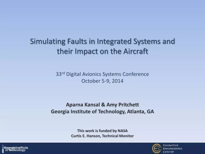 simulating faults in integrated systems and their impact on the aircraft