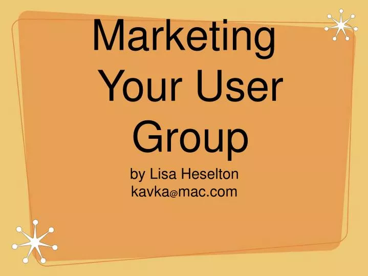 marketing your user group