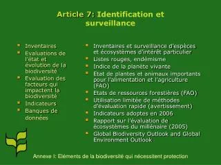 article 7 identification et surveillance