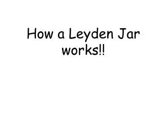 How a Leyden Jar works!!