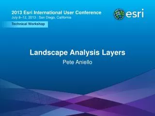 Landscape Analysis Layers