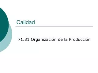 calidad