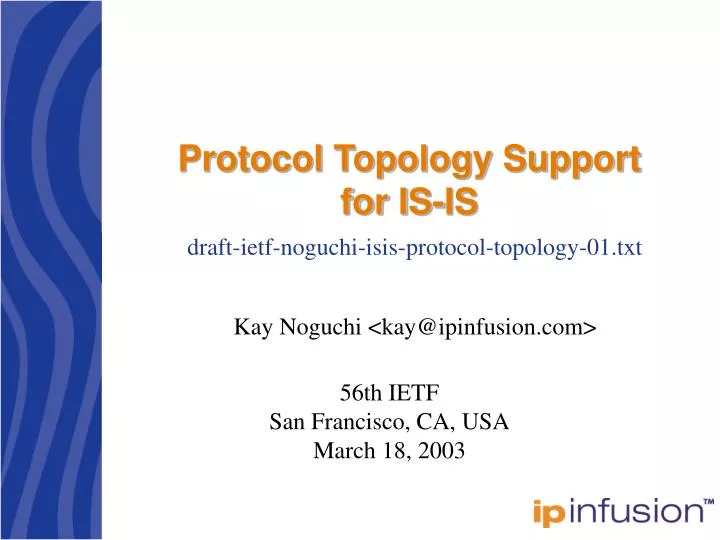 protocol topology support for is is