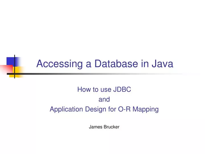 accessing a database in java