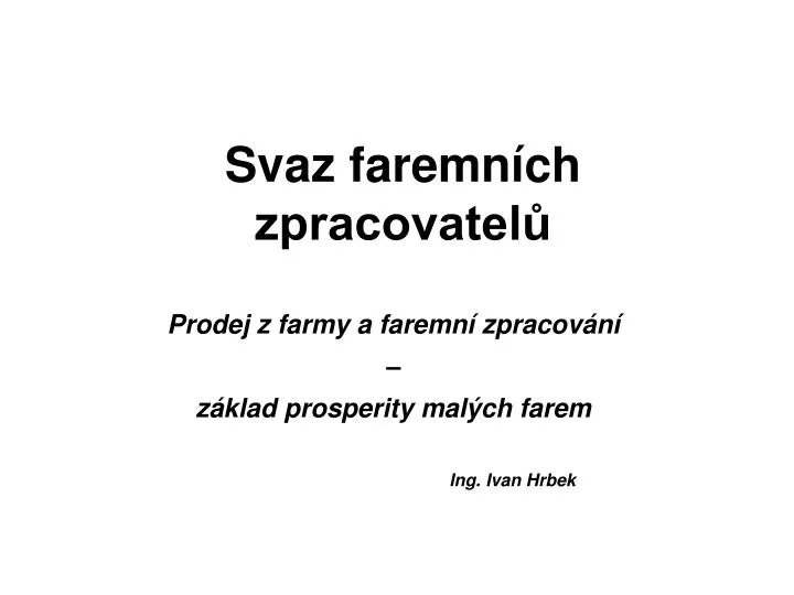 svaz faremn ch zpracovatel